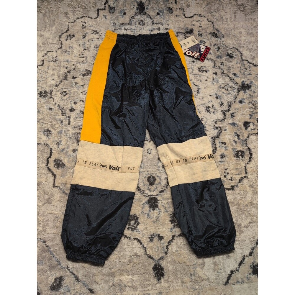 Vintage 90's Voit Brand Windbreaker Pants Mens Sz 18  100% Nylon Blue/Yellow Y2K